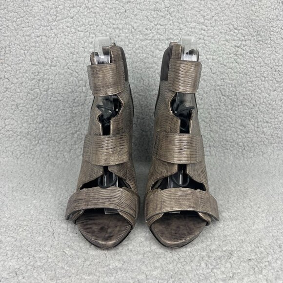 Alexander Wang Sandals Women 7 37 Shoe Grey Noemi Booties Heels Boots Peep Toe 1 - Picture 4 of 13